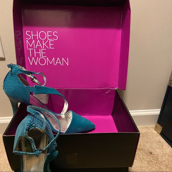 Teal Suede Leather Viviana Pumps (12W) NWT - Picture 2 of 6